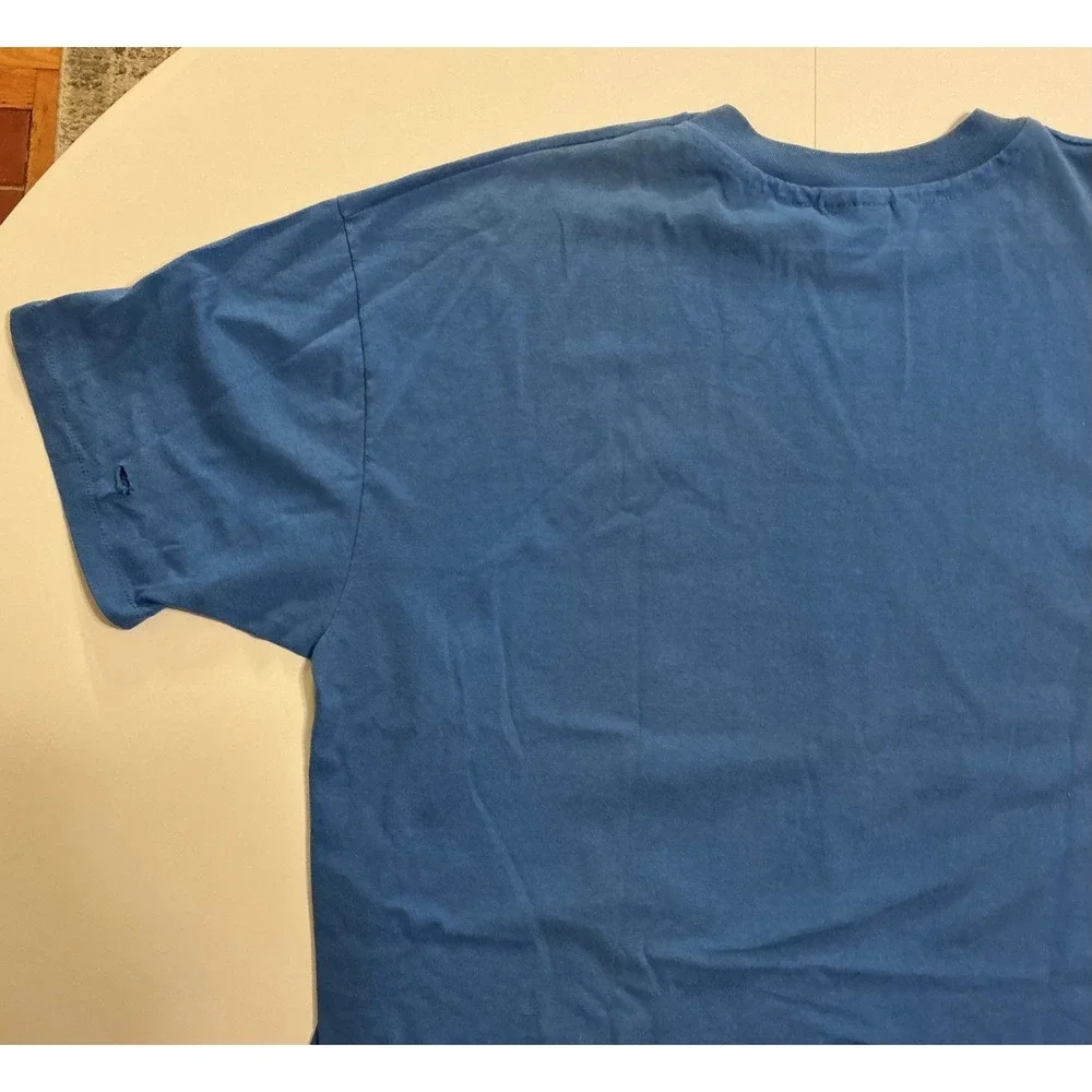 VTG USA Made‎ Single Stitch Christian Motorcycle Grunge T-Shirt Blue XXL Eagle